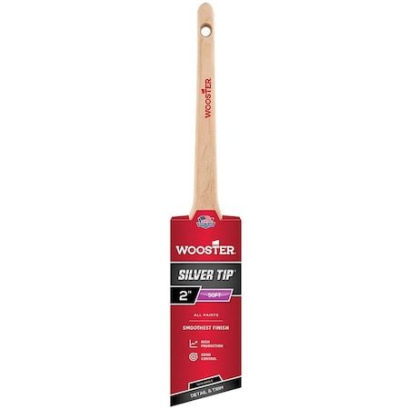 Wooster 2" Thin Angle Sash Soft, Silver CT Polyester Bristle, Paint Brush, Wood Handle 5224